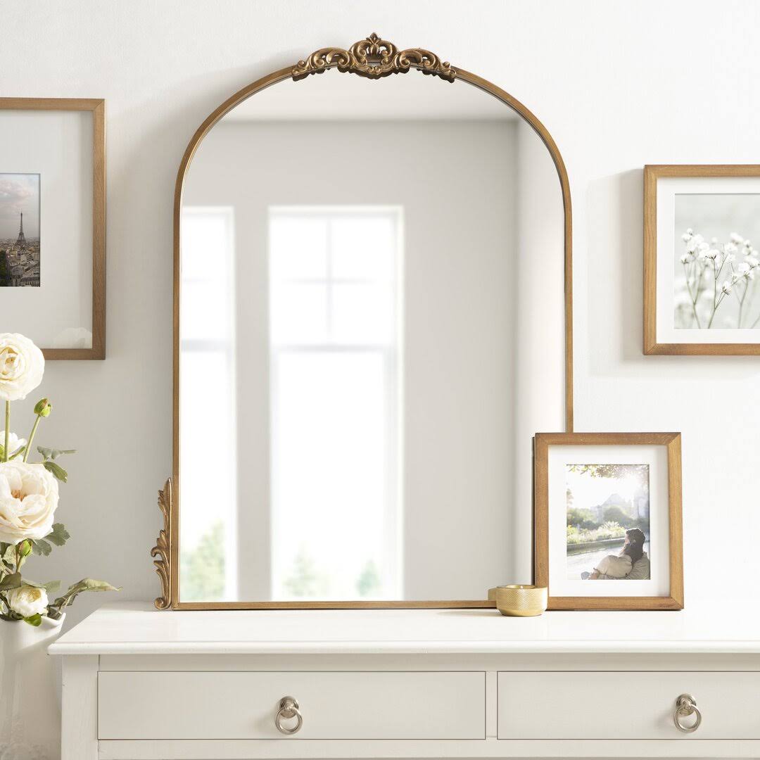 Christany Wall Mirror Rosdorf Park Finish: Antique Gold, Size: 32.5" x 24.5" - Product image 1