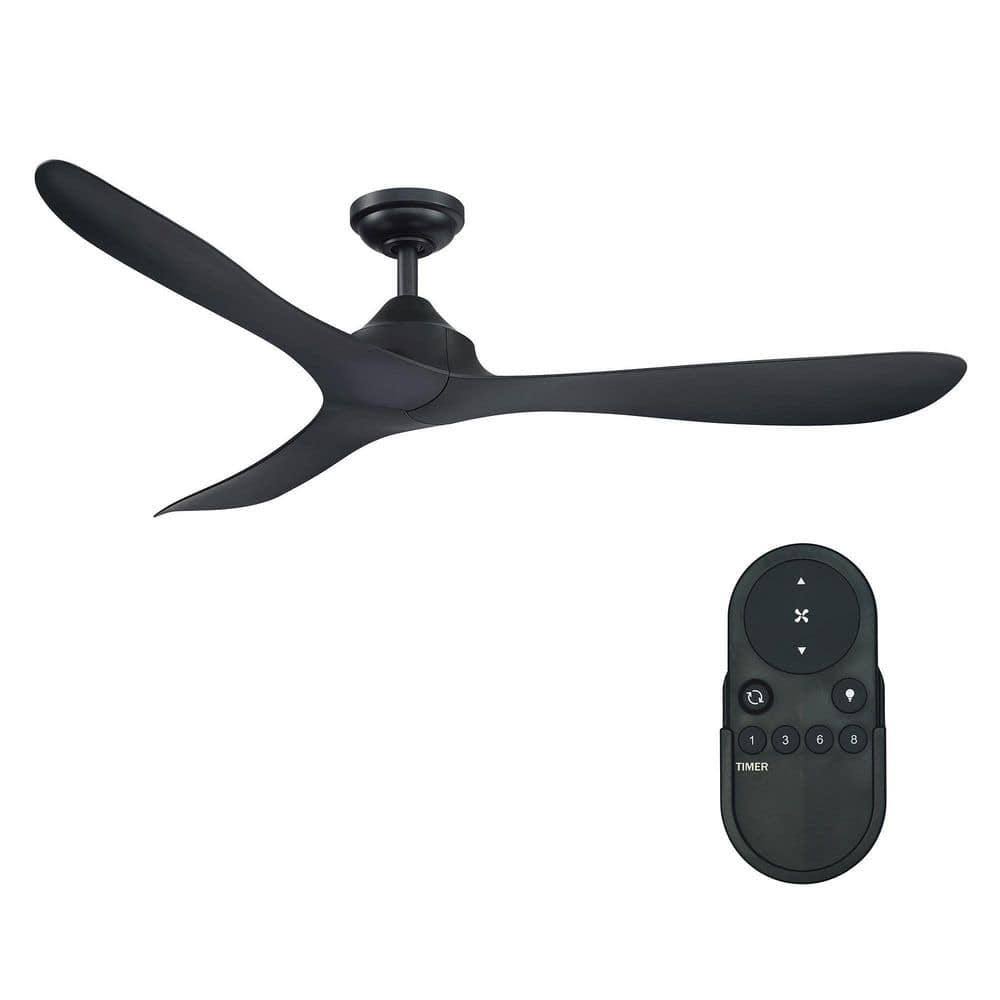 Parrot Uncle Joachim 56 in. Modern Black 3-Blade Propeller Ceiling Fan with Remote Control - Product image 1