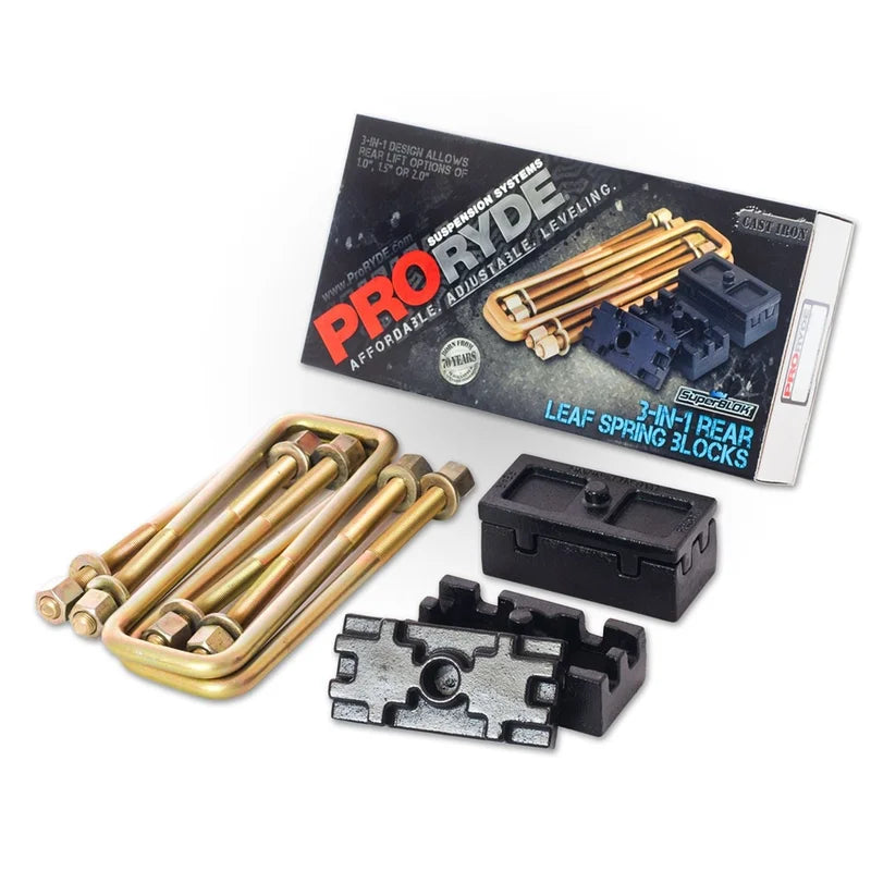 ProRYDE Suspension Systems 52-5000T Toyota 3-in-1 Block Kit w/U-bolts-Tapered