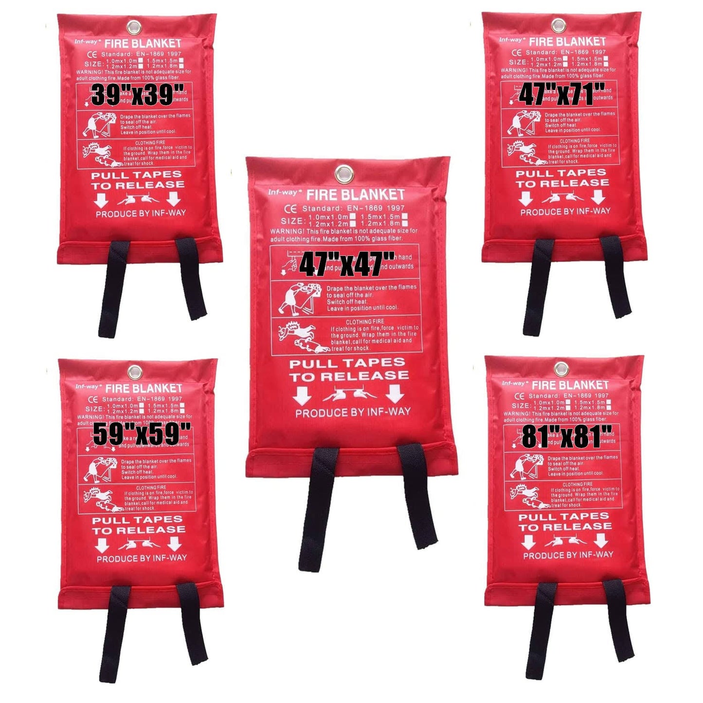 Inf-way Fire Blanket for Home, Fiberglass Fire Suppression Blanket for Kitchen - Product image 1