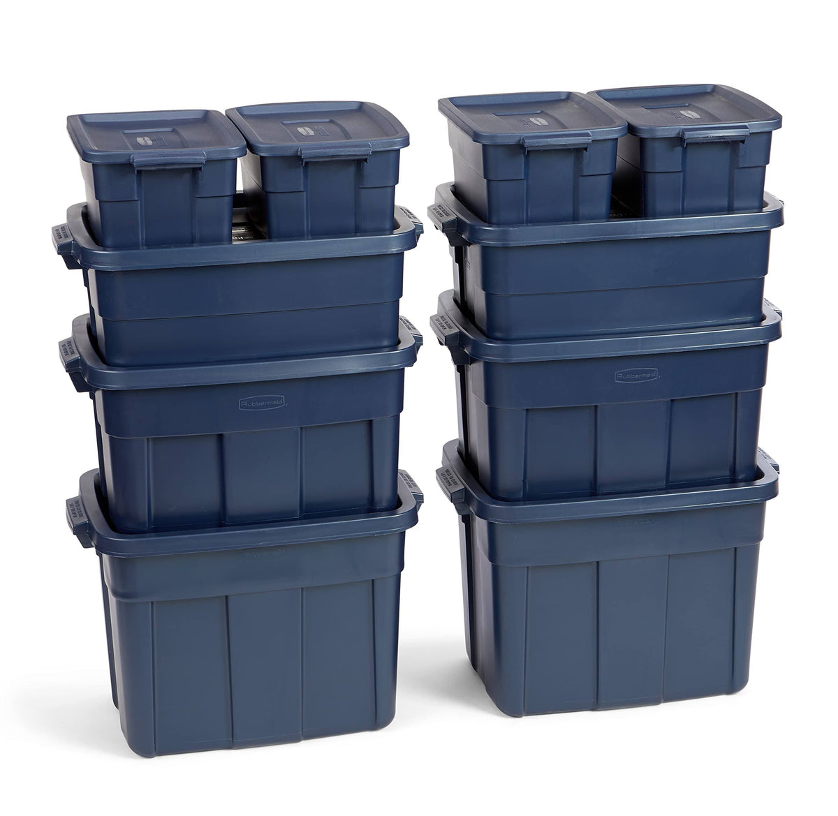 Rubbermaid Roughneck Variety Pack Storage Totes, Dark Indigo Metallic, 10-Pack - Product image 1