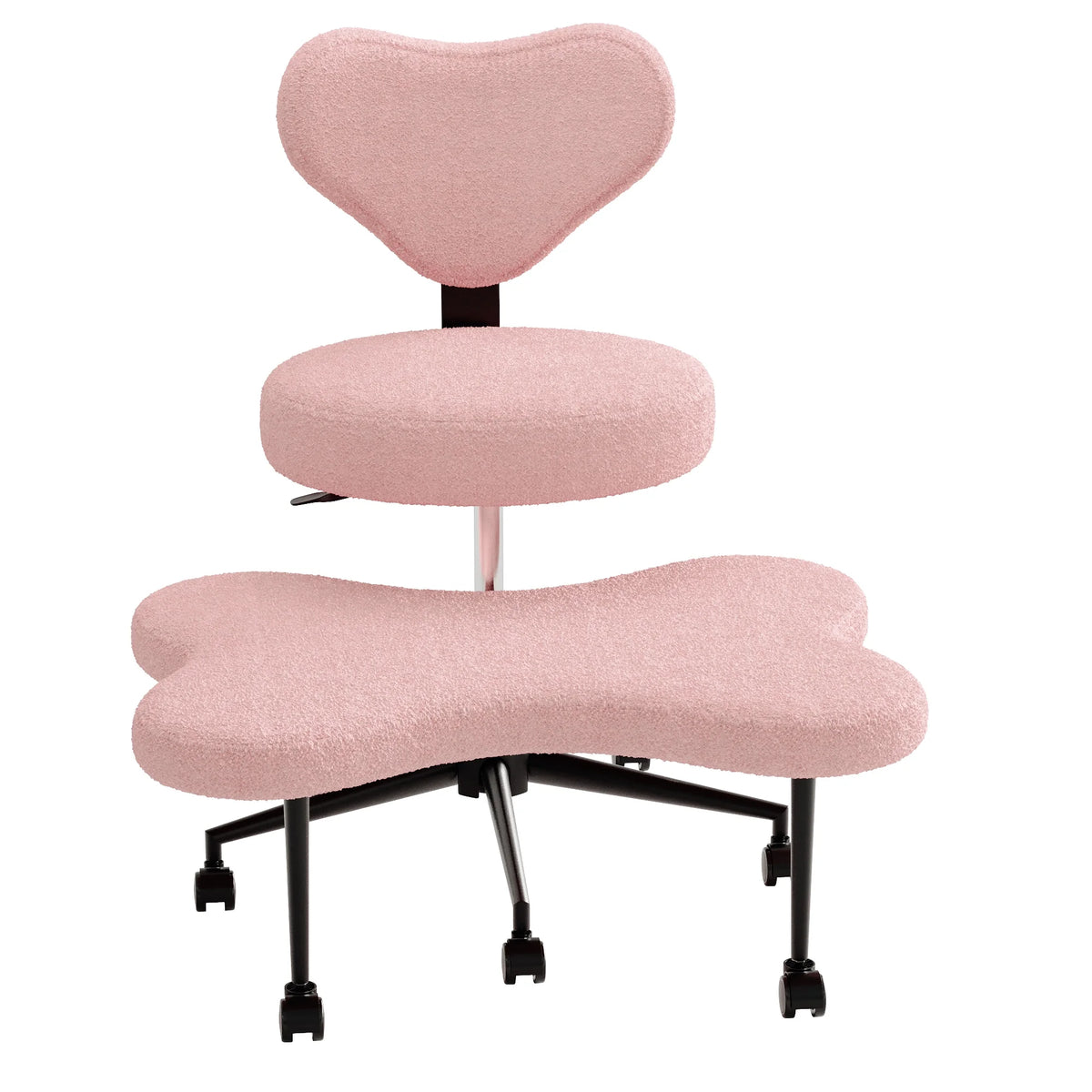 Pinmoco Ergonomic Cross Legged Swivel Chair, Adjustable Height and Teddy Fabric - Product image 30