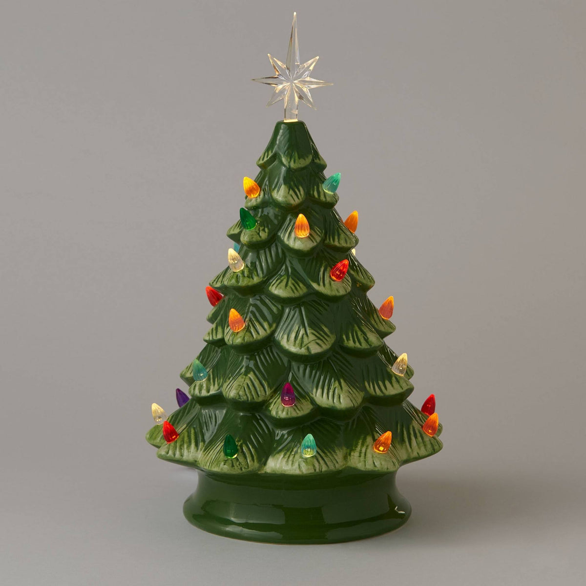 14.5" Battery Operated Lit Ceramic Christmas Tree Green - Wondershop - Product image 1