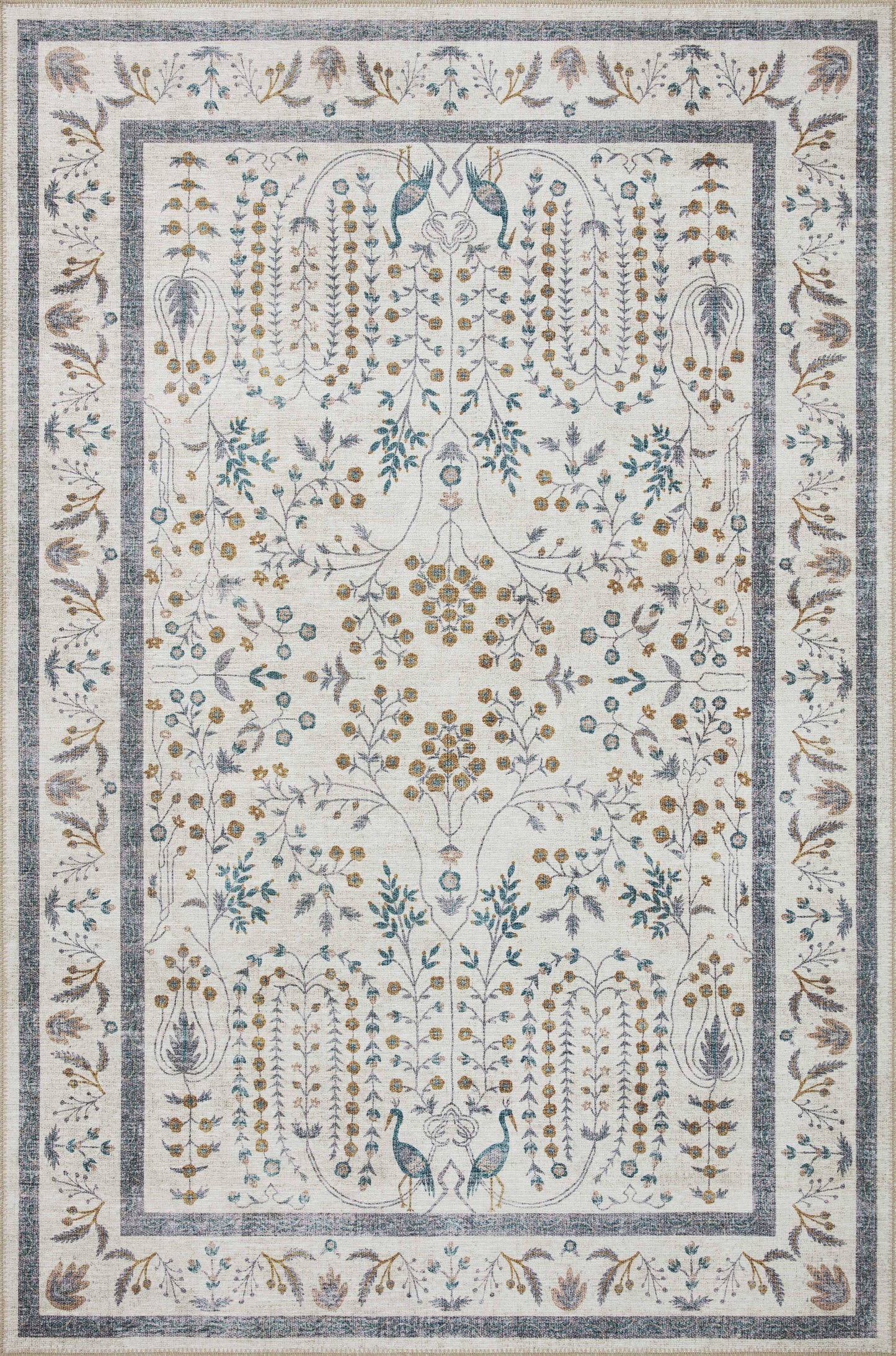 Rifle Paper Co. x Loloi 2'6" x 12'0" Cream Maison Wisteria (MAO-05) Runner Area Rug - Product image 1