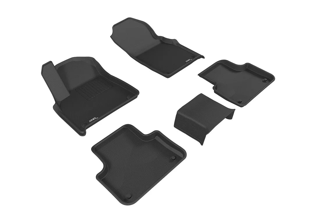 3D MAXpider L1AD04001509 - 2017-2020 Audi Q7/Q8 Kagu 1st 2nd Row Floormats - Black