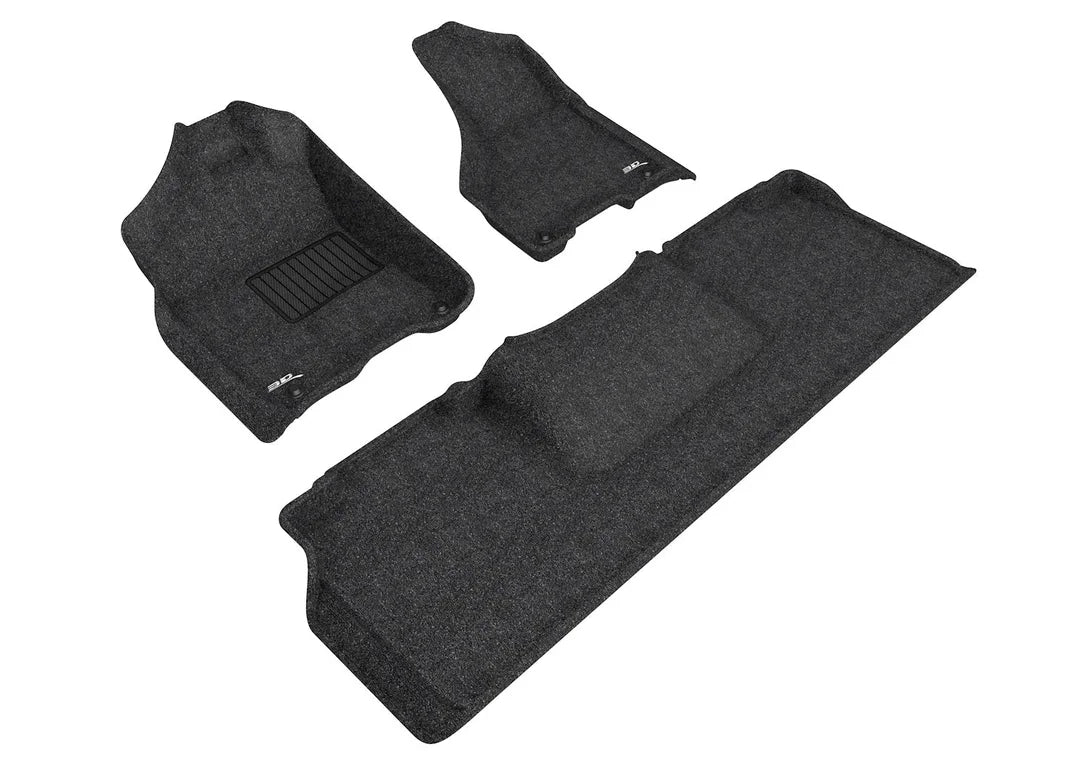 3D MAXpider L1DG02104709 - ELEGANT Floor Mat; 3 pc.; 1st/2nd Row; Front and Rear; Black;