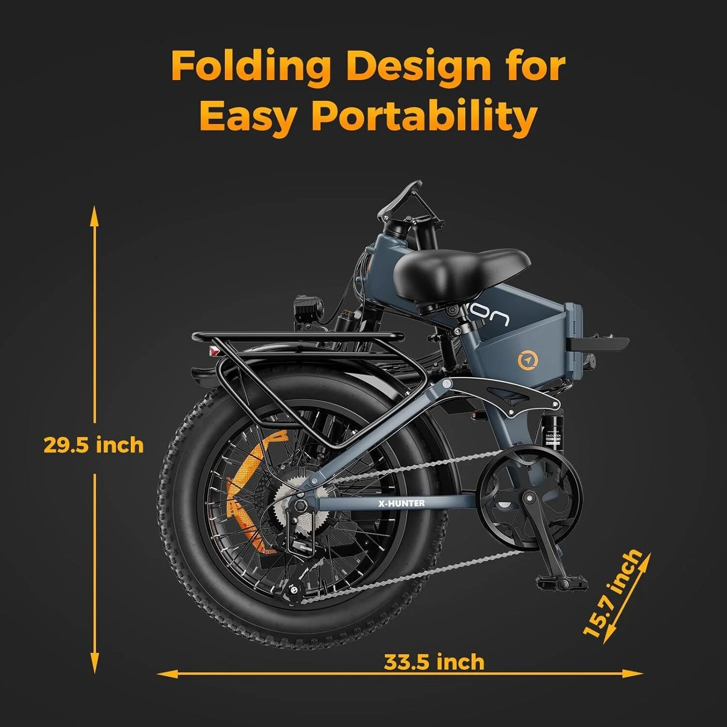Jasion X - Hunter Electric Bike for Adults, 750W Motor Electric Bicycle with 48V 13AH Removable Battery - Product image 14