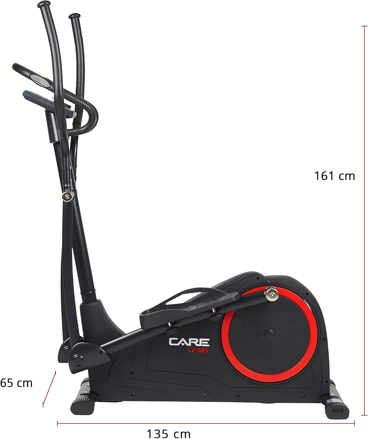 Care Fitness - Motorized Elliptical Trainer CE-685-24 Difficulty Levels - 24 Programs - LCD Screen Counter - USB Port - Tablet Holder - Kinomap Application Compatible