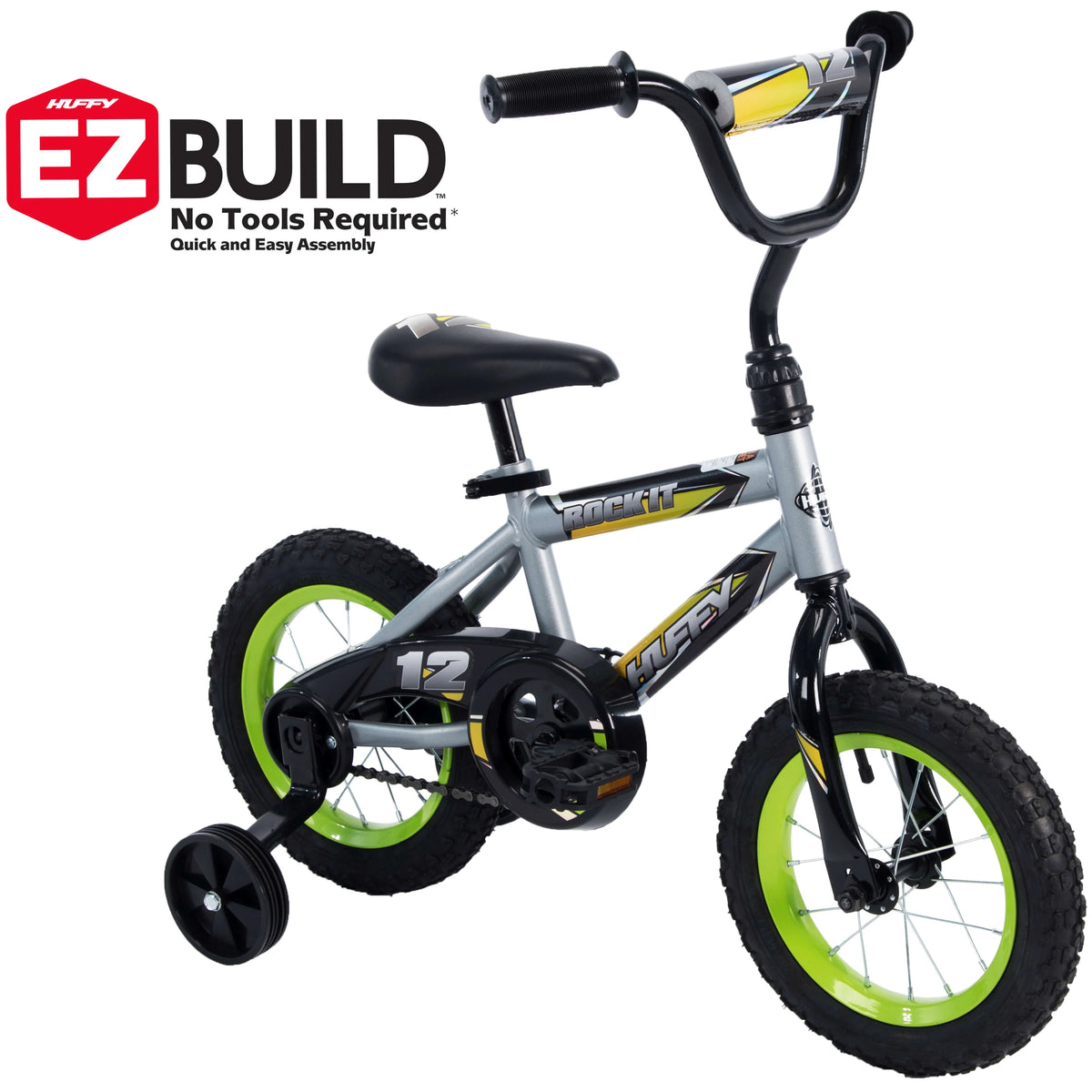 12 In. Rock It Boy Kids Bike, Grey Matte and Lime - Product image 5