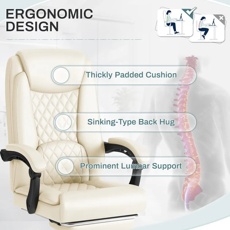 Homall Home Office Chair Adjustable Executive Leather Chair with Arms Ergonomic High Back Cushion Lumbar - Product image 13