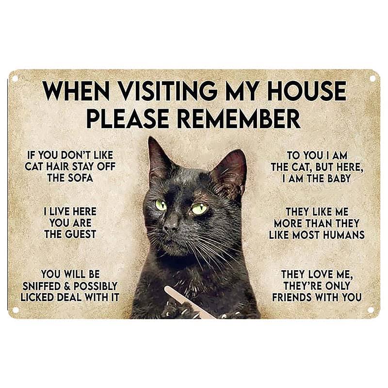 Robert Art When Visiting My House Please Remember Vintage Wall Decoration - Cat's Metal Signs Artwork - Product image 1