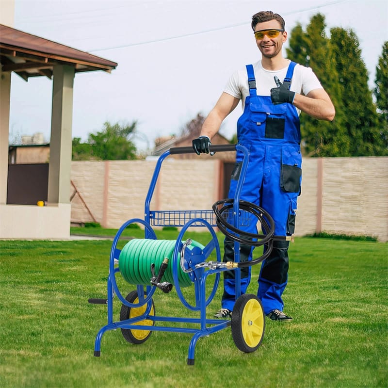 Garden Hose Reel Cart Holds 230FT of 5/8" Hose, Heavy-Duty Hose Cart with 2 Wheels & Storage Basket - Product image 13