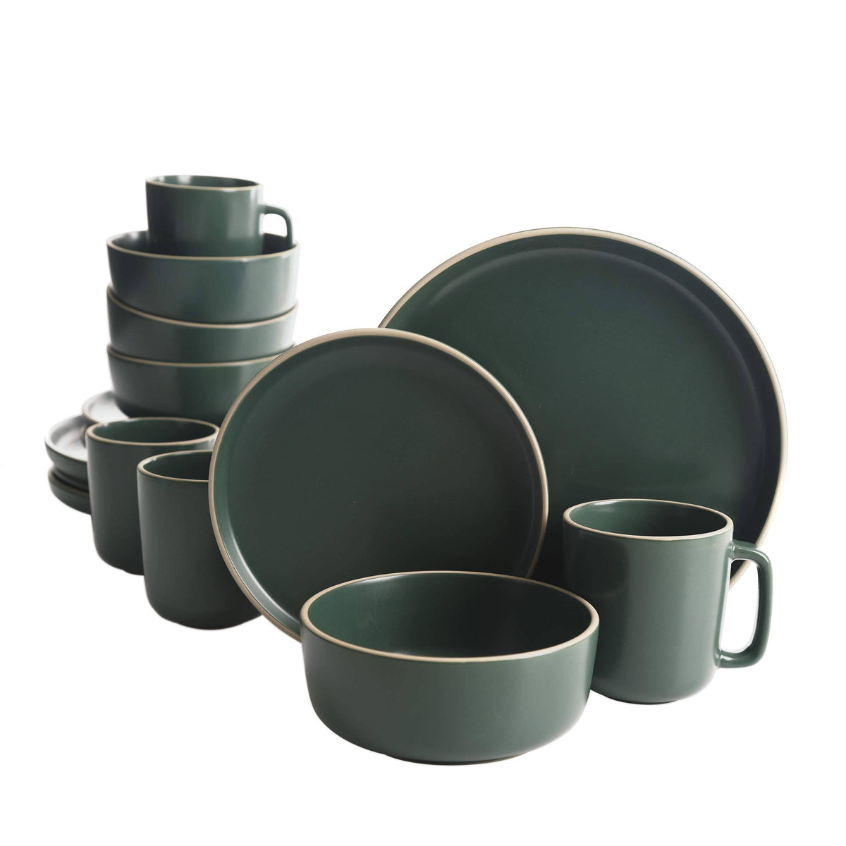 Gibson Home Zuma 16 Piece Round Kitchen Dinnerware Set, Dishes, Plates, Bowls, Mugs, Service for 4 - Product image 1
