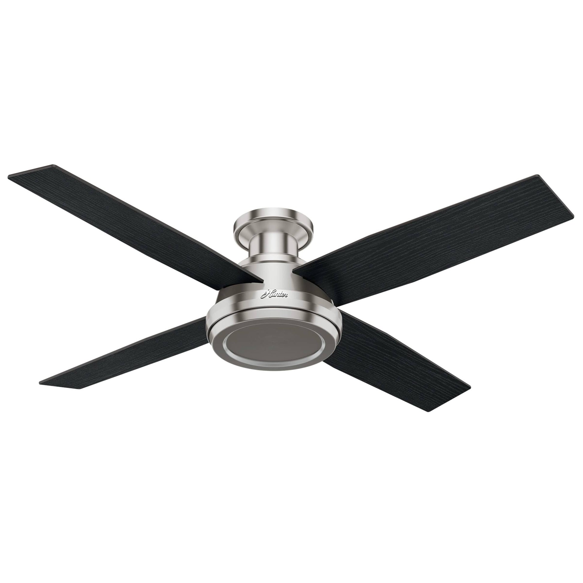 Hunter Dempsey Low Profile Brushed Nickel Ceiling Fan with Handheld Remote, Brushed Nickel - Product image 1
