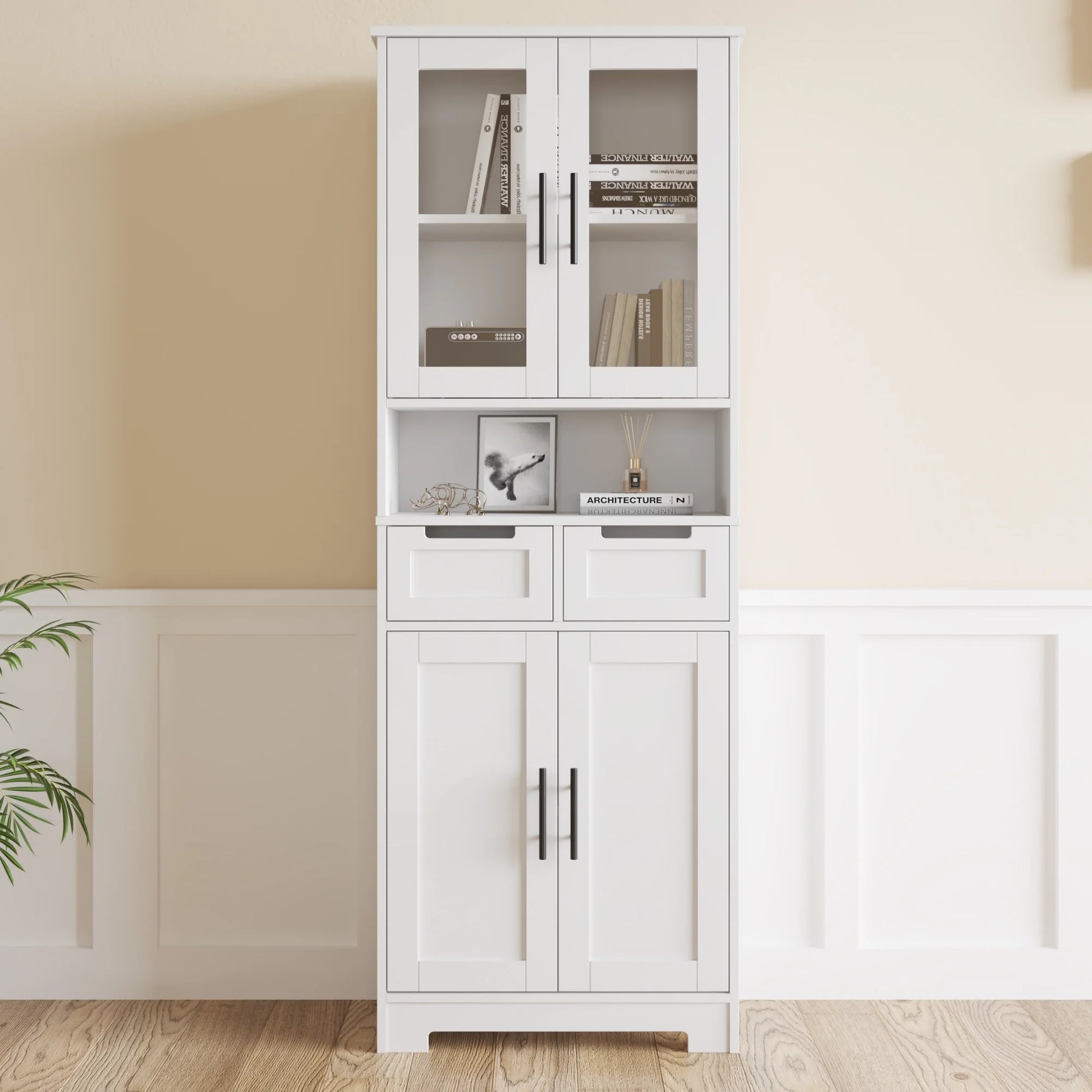 Ktaxon Wooden Bathroom Floor Cabinet with 4 Drawers & 1 Cupboard for Living Room Entryway, White - Product image 17