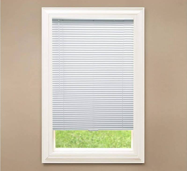 Hampton Bay White Cordless Room Darkening 1 in. Vinyl Mini Blind for Window or Door - 34 in. W x 48 in. L - Product image 1