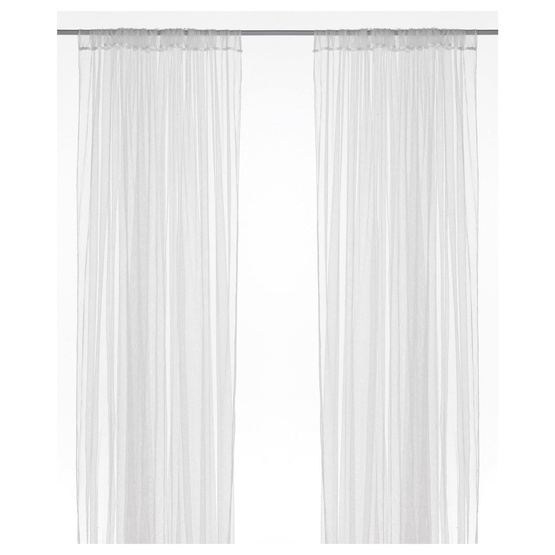 Ikea Lill Curtains Sheer Net White 2 Panels 110" x 98" Canopy Room Divider Voile - Product image 1