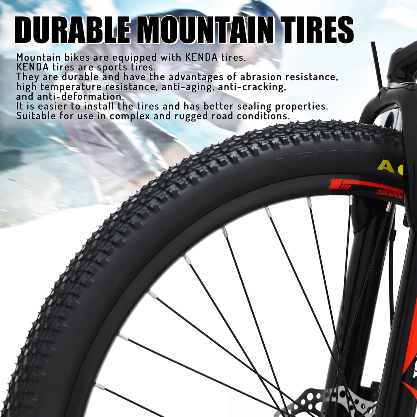 Mountain Bike, Mountain 26 in 21 - Speed Bicycle - Mens/Womens Hybrid Junior Road Bike (Black and White) - Product image 5