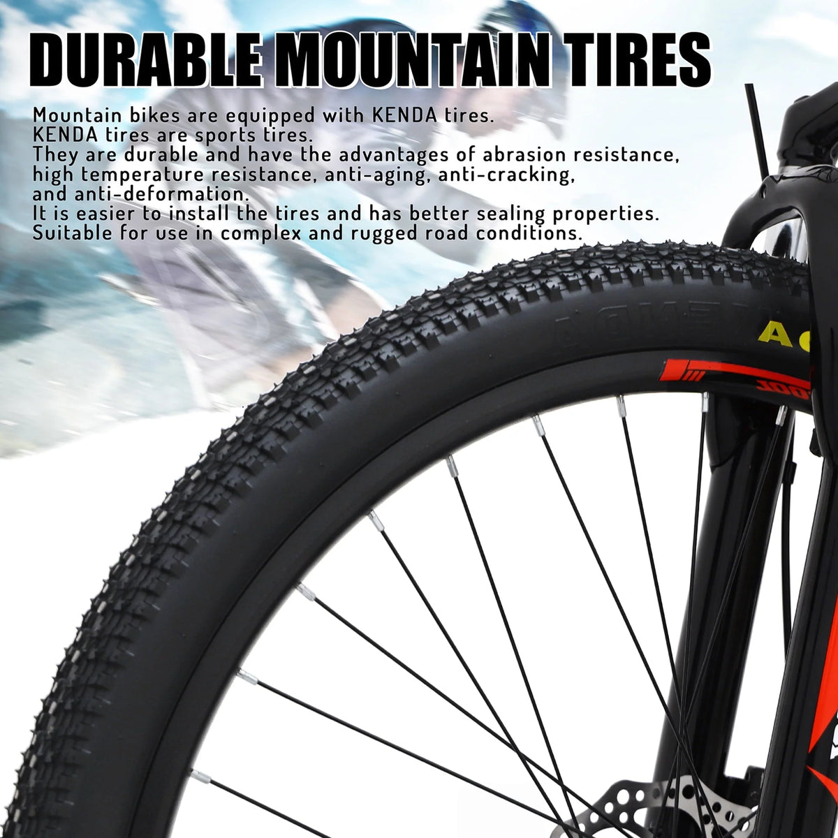Mountain Bike, Mountain 26 in 21 - Speed Bicycle - Mens/Womens Hybrid Junior Road Bike (Black and White) - Product image 5