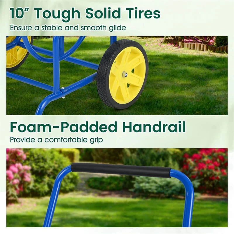Garden Hose Reel Cart Holds 230FT of 5/8" Hose, Heavy-Duty Hose Cart with 2 Wheels & Storage Basket - Product image 15