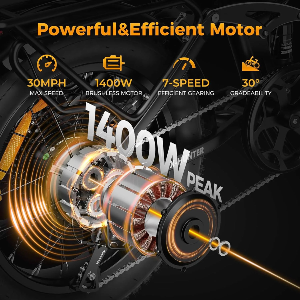 Jasion X - Hunter Electric Bike for Adults, 750W Motor Electric Bicycle with 48V 13AH Removable Battery - Product image 22