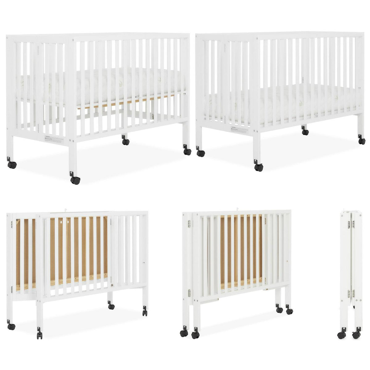 Dream on Me Quinn Full - Size Folding Crib. Removable Wheels. Modern Nursey. Adjustable Mattress Support - Product image 10