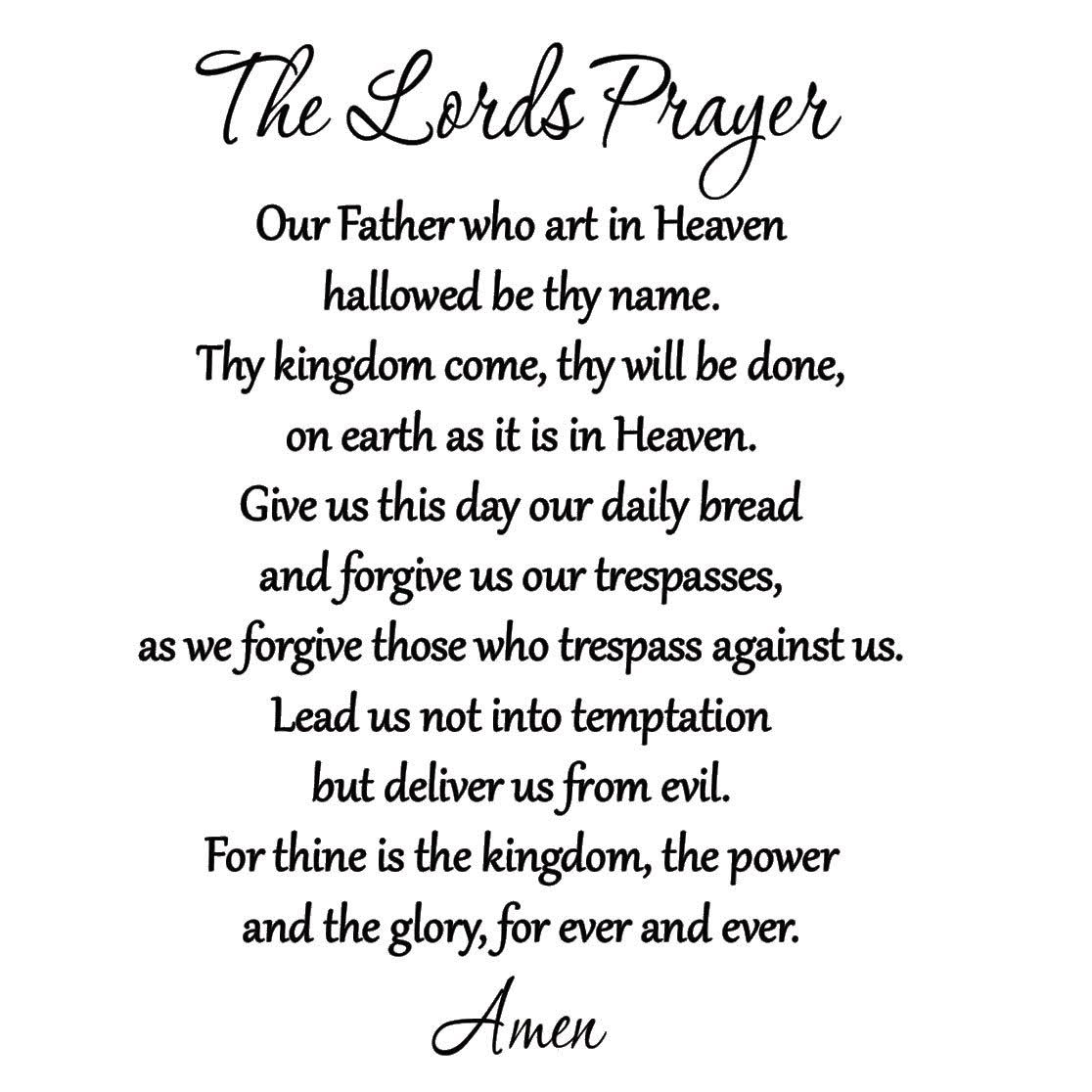 VWAQ The Lord's Prayer Bible Wall Decal Our Father Vinyl Wall Art Scripture Quote Faith Home Christian - Product image 1
