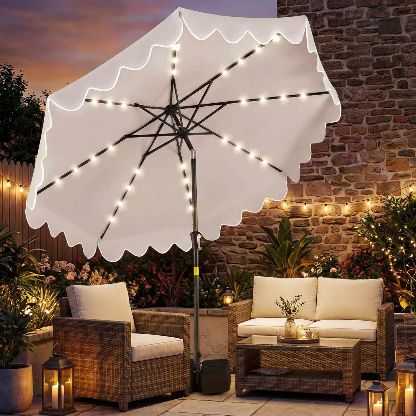 Tangkula 9 FT Solar Patio Umbrella with 32 LED Lights - Product image 2