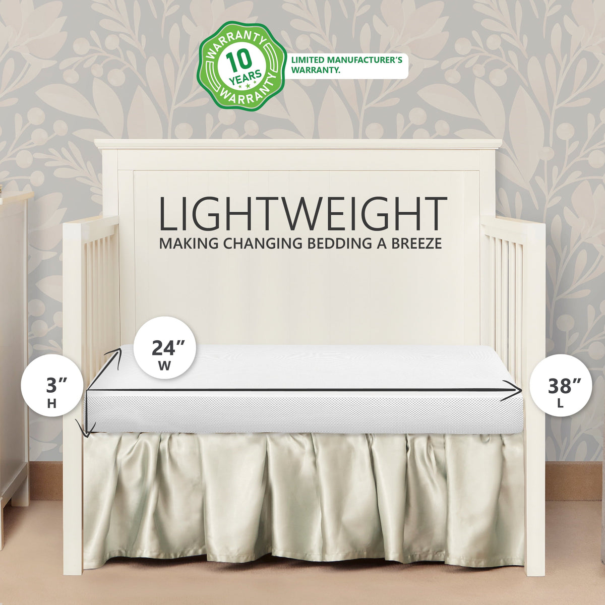 on Me. Sunset 3 Extra Firm Fiber Portable Crib Mattress - Product image 3