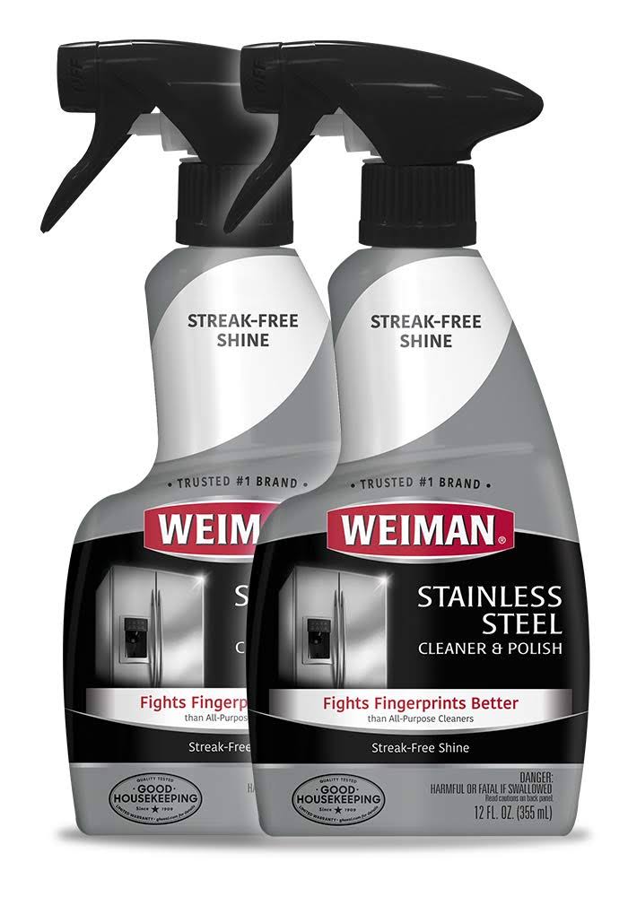 Weiman Stainless Steel Cleaner and Polish - 12 Ounce (2 Pack) - Removes Fingerprints, Residue - Product image 1