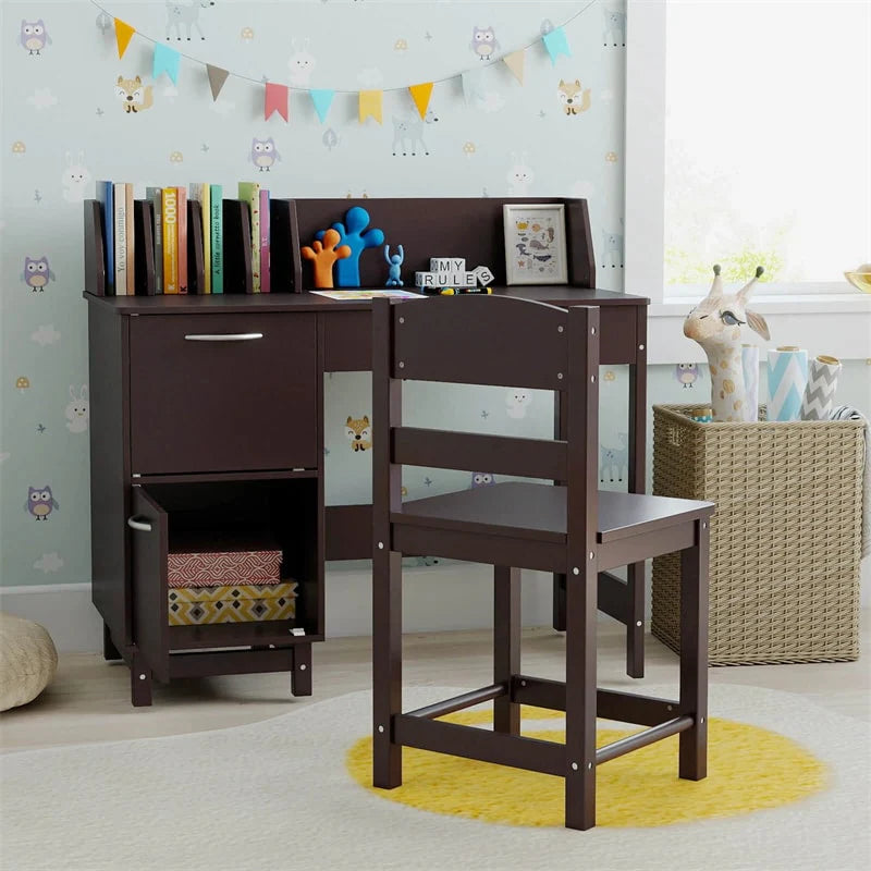Wooden Kids Desk and Chair Set with Hutch, Storage Drawer & Cabinet - Product image 20
