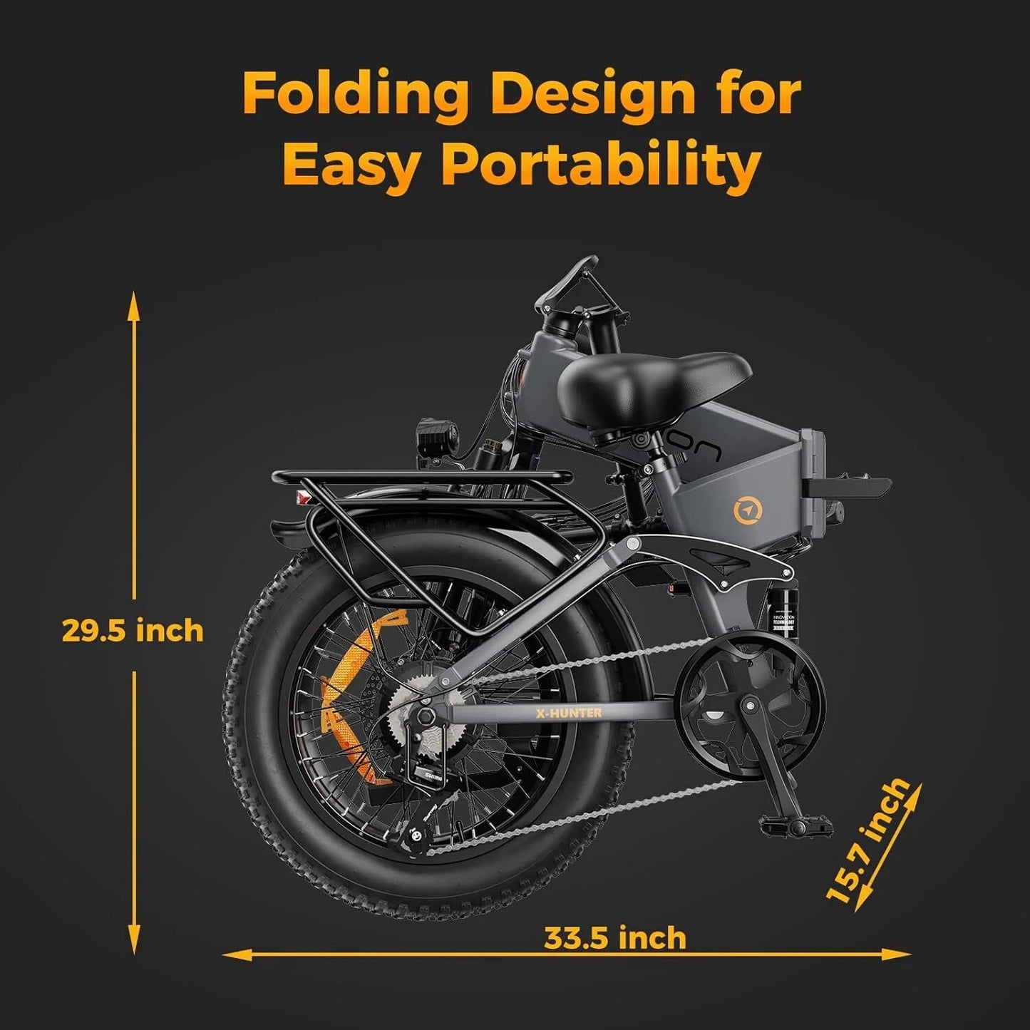Jasion X - Hunter Electric Bike for Adults, 750W Motor Electric Bicycle with 48V 13AH Removable Battery - Product image 9
