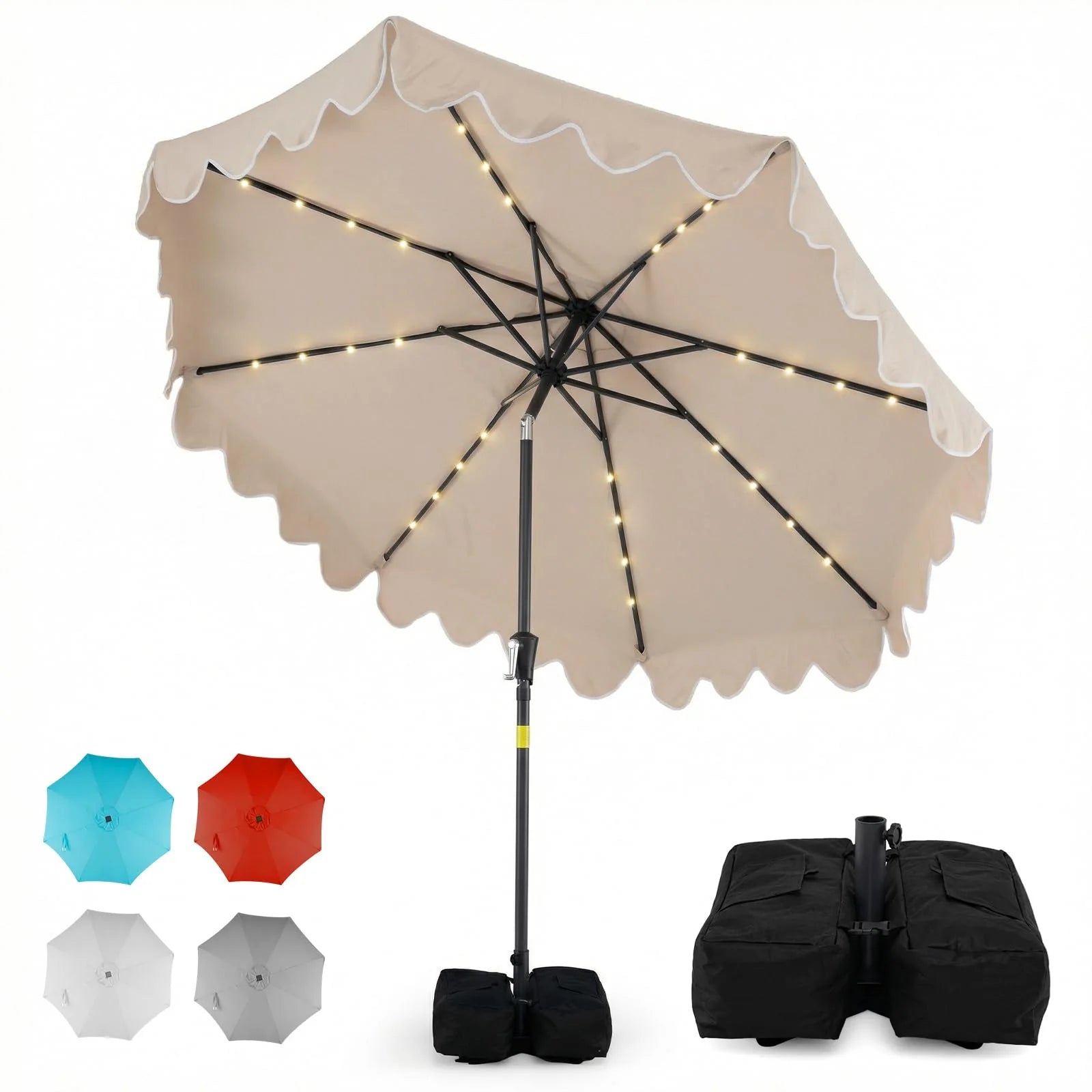 Tangkula 9 FT Solar Patio Umbrella with 32 LED Lights - Product image 10