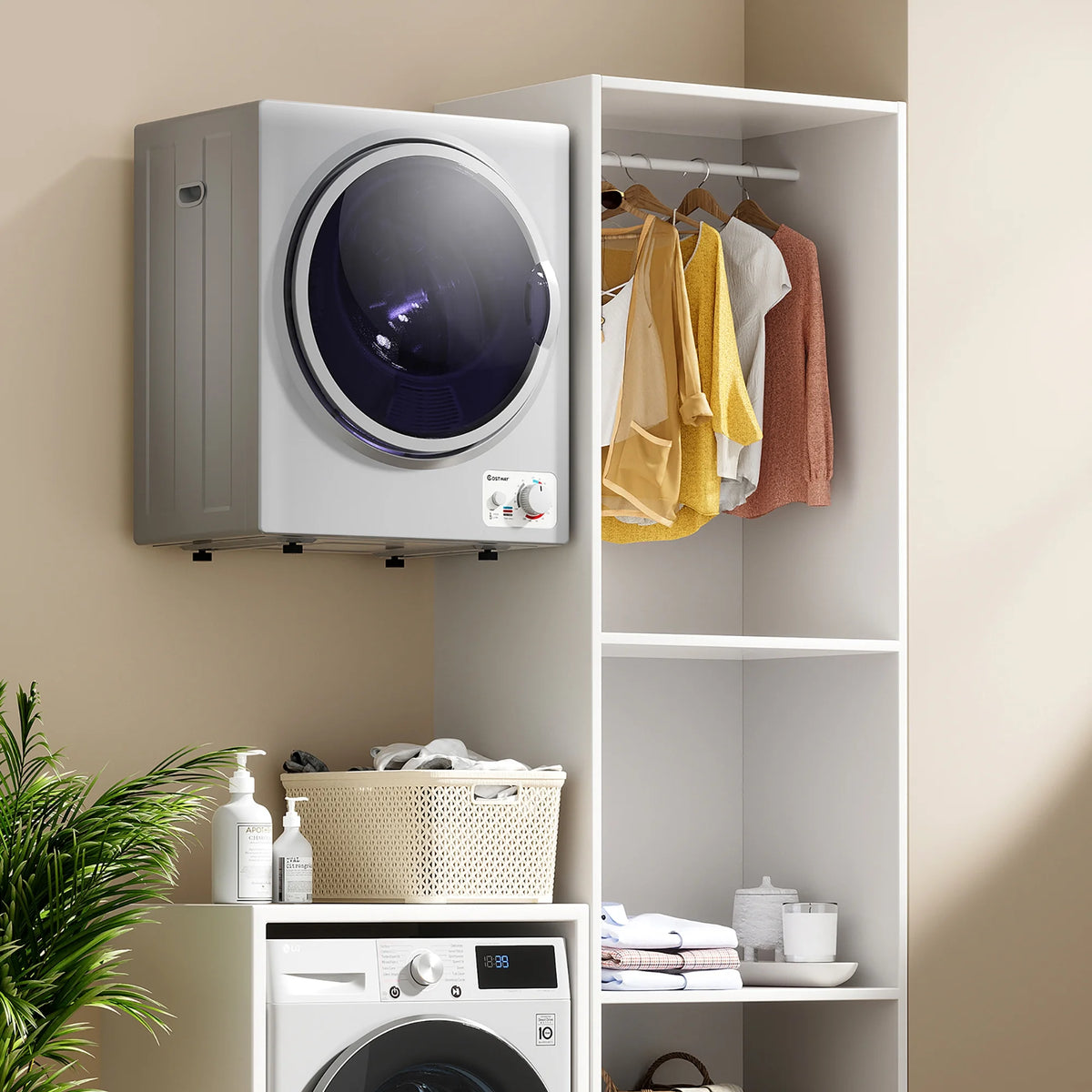 Costway Electric Tumble Compact Laundry Dryer Stainless Steel Wall Mounted 1.5 Cu .ft - Product image 15