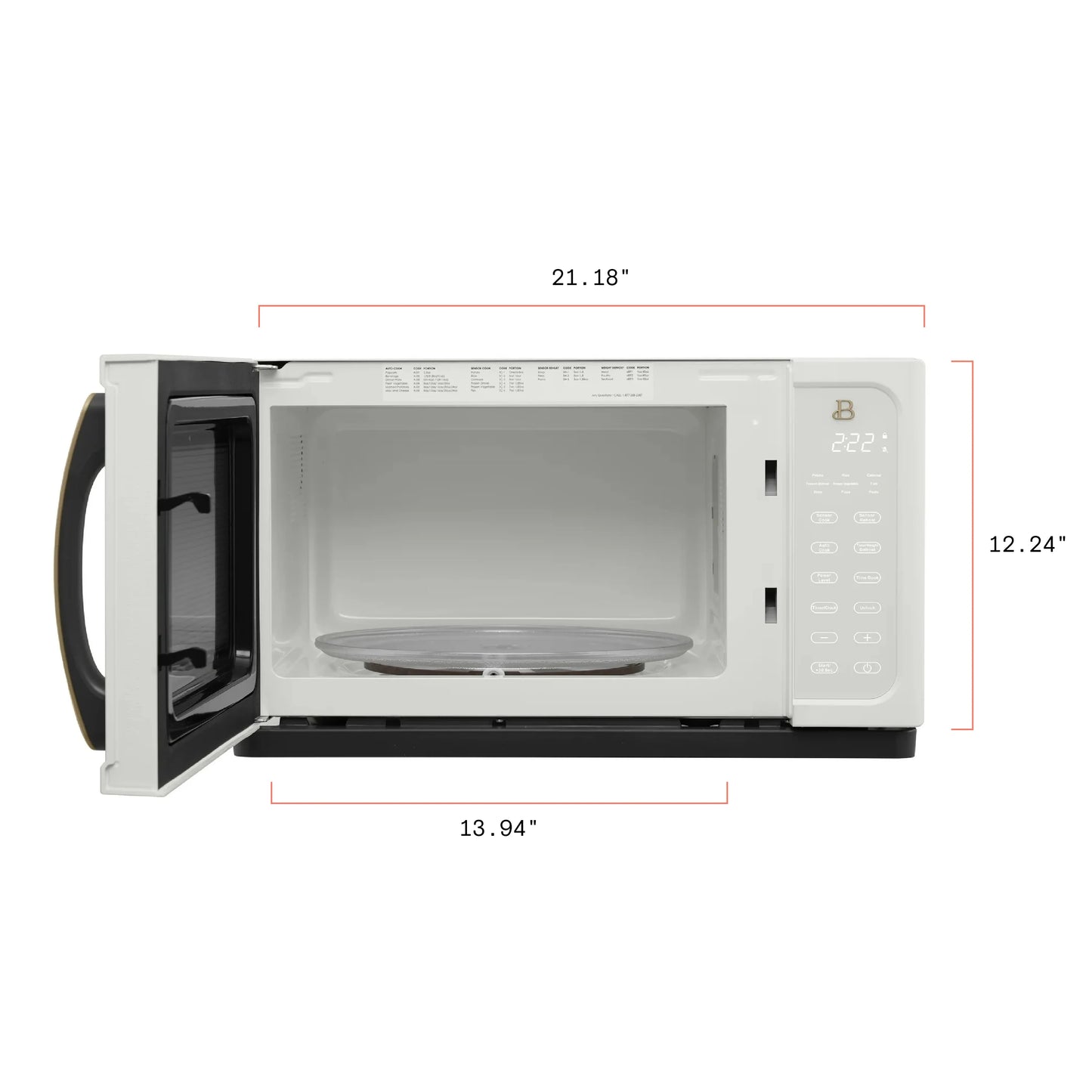 Beautiful 1.1 cu ft 1000 Watt, Sensor Microwave Oven, White Icing by Drew Barrymore, New - Product image 5