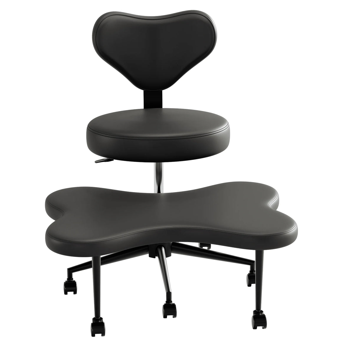 Pinmoco Ergonomic Cross Legged Swivel Chair, Adjustable Height and Teddy Fabric - Product image 21
