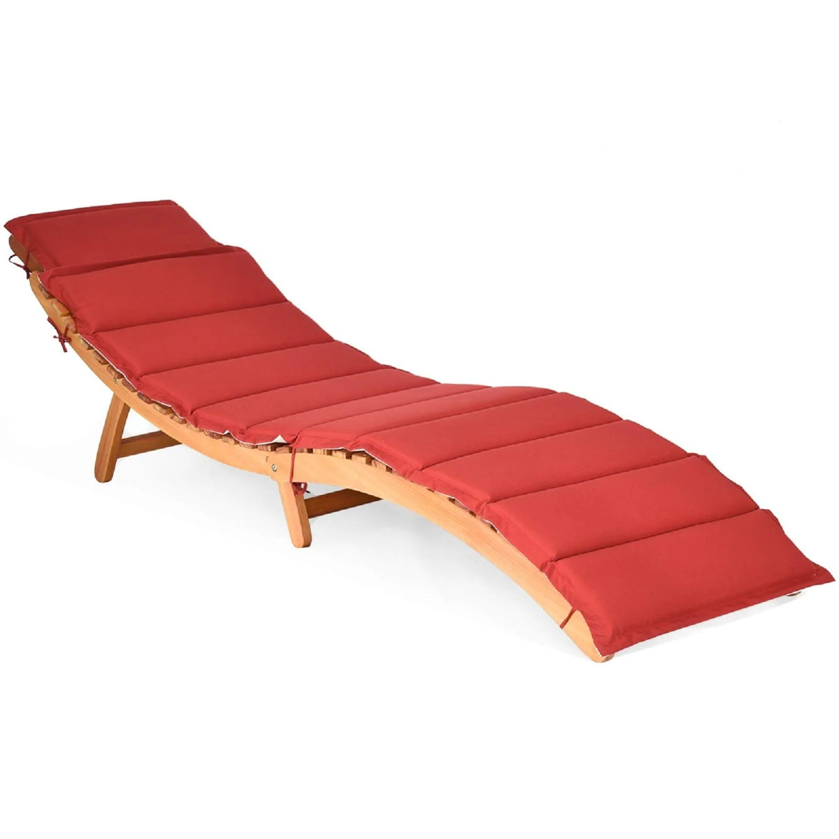 Tangkula Folding Patio Lounge Chair, Solid Eucalyptus Wood Sun Lounger Chair - Product image 1