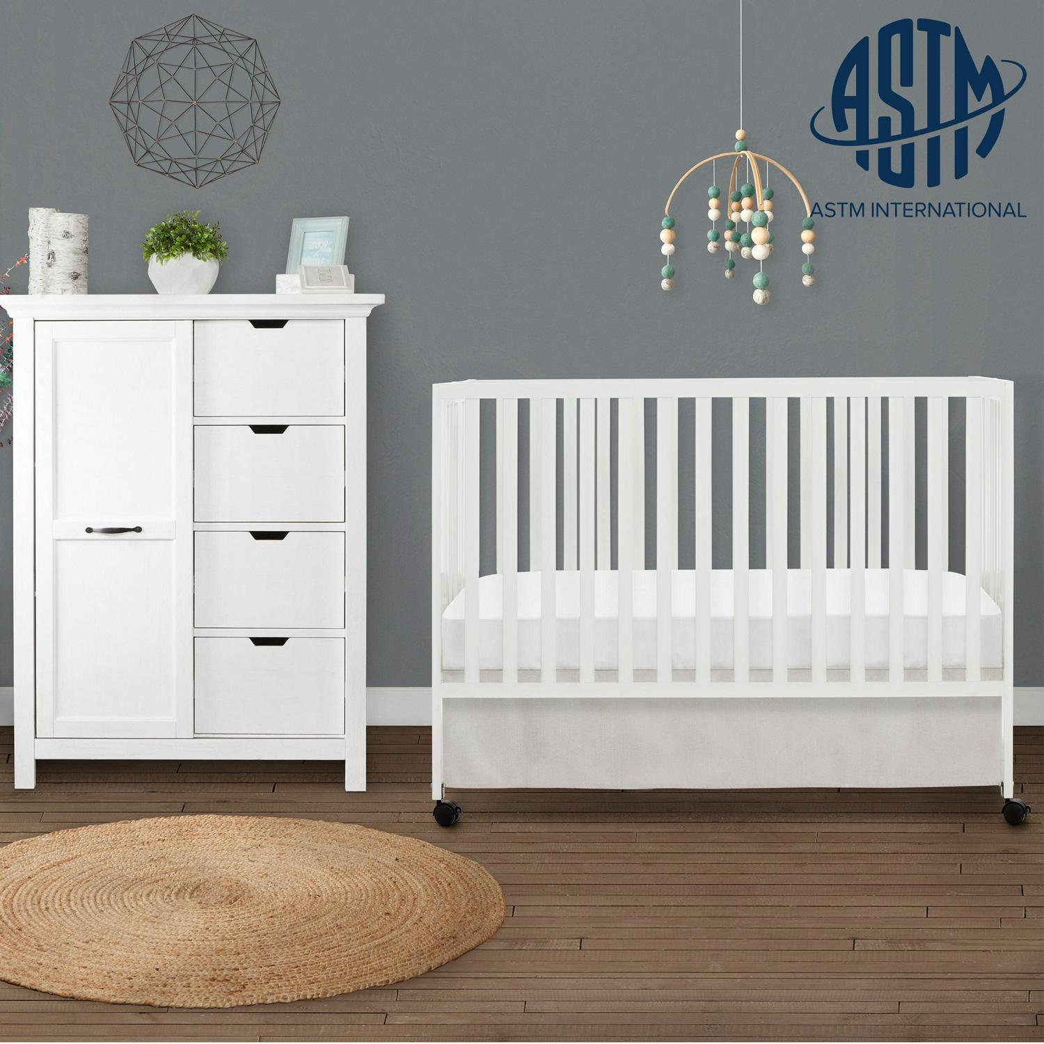Dream on Me Quinn Full - Size Folding Crib. Removable Wheels. Modern Nursey. Adjustable Mattress Support - Product image 2