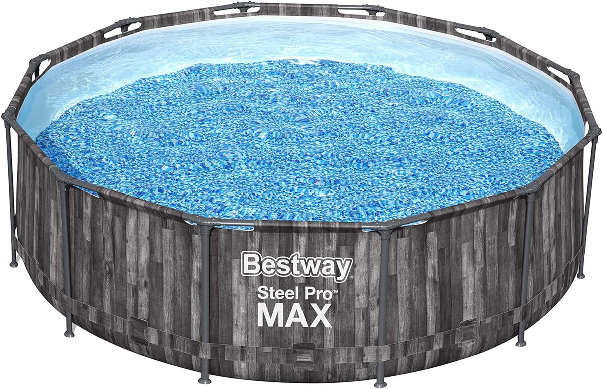 FORNOR 56141 Swimming Pool + Bomb Filter 366 x H 100 cm, Wood Effect