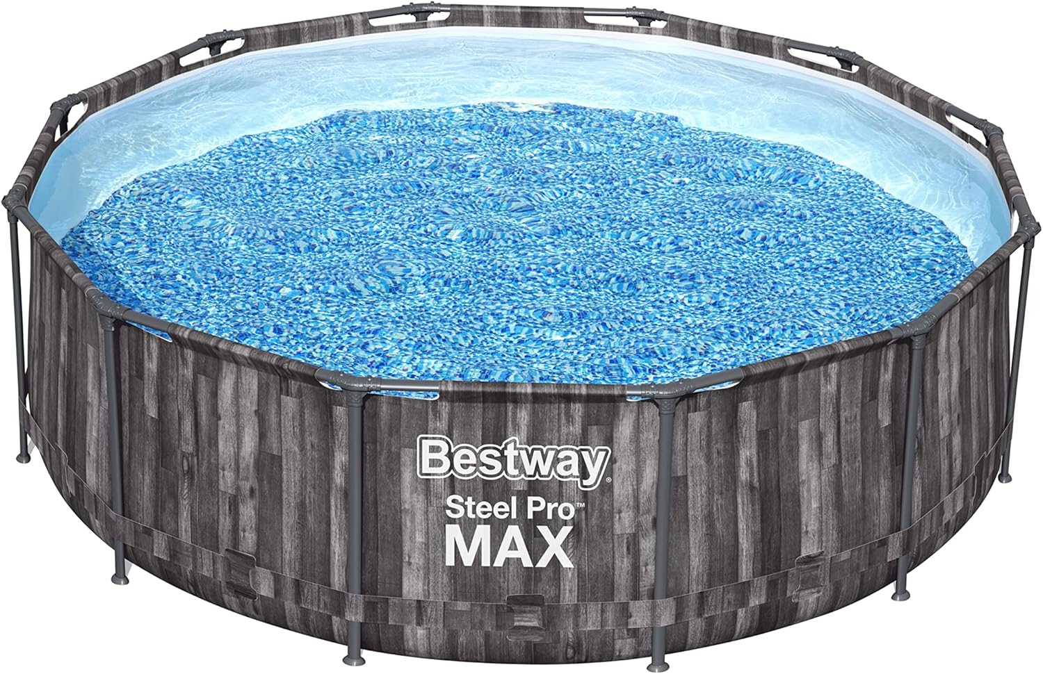 FORNOR 56141 Swimming Pool + Bomb Filter 366 x H 100 cm, Wood Effect