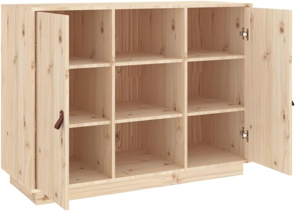vidaXL Sideboard, Side Cabinet with Compartment, Cupboard with Door, Living Room Storage Unit, Modern, Brown Solid Pine Wood