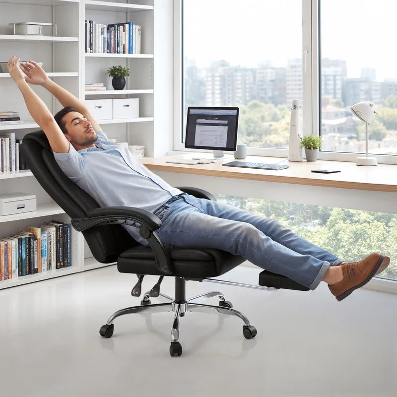 Homall Home Office Chair Adjustable Executive Leather Chair with Arms Ergonomic High Back Cushion Lumbar - Product image 2