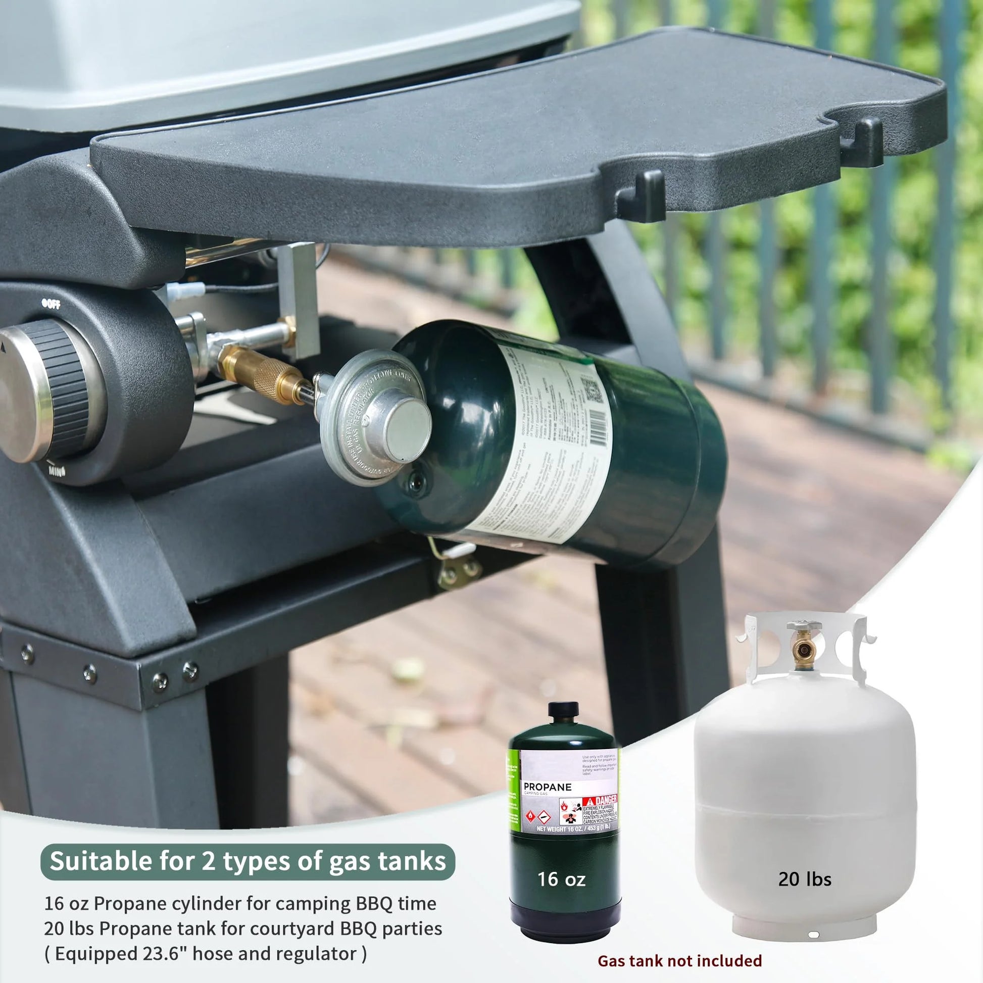 MASTER COOK Propane Gas Grill, Portable Tabletop Barbecue Grill with Cart for Patio, Camping, Travel - Product image 6