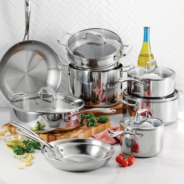 14 Piece Tri - Ply Clad Stainless Steel Cookware Set with Glass Lids - Product image 2