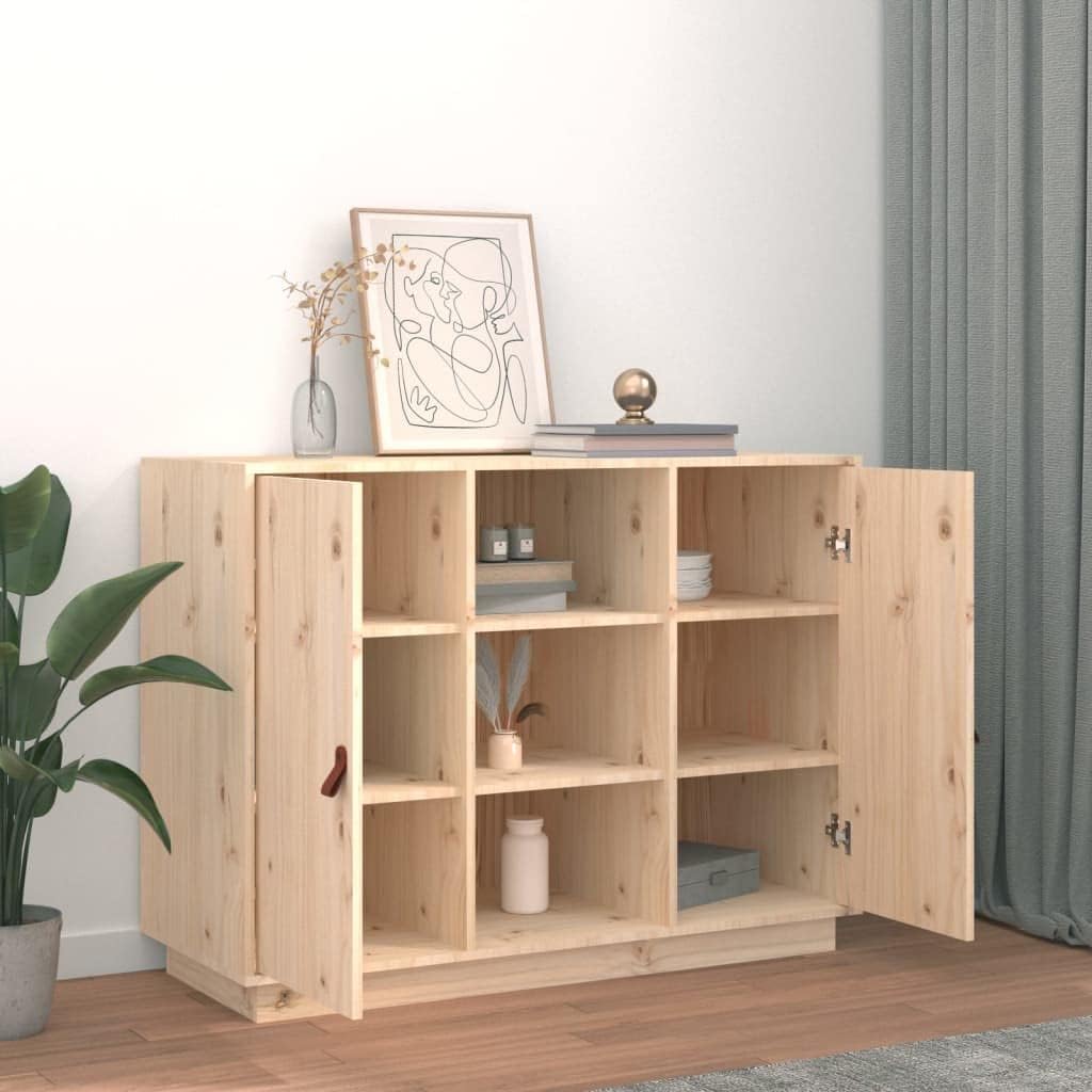 vidaXL Sideboard, Side Cabinet with Compartment, Cupboard with Door, Living Room Storage Unit, Modern, Brown Solid Pine Wood