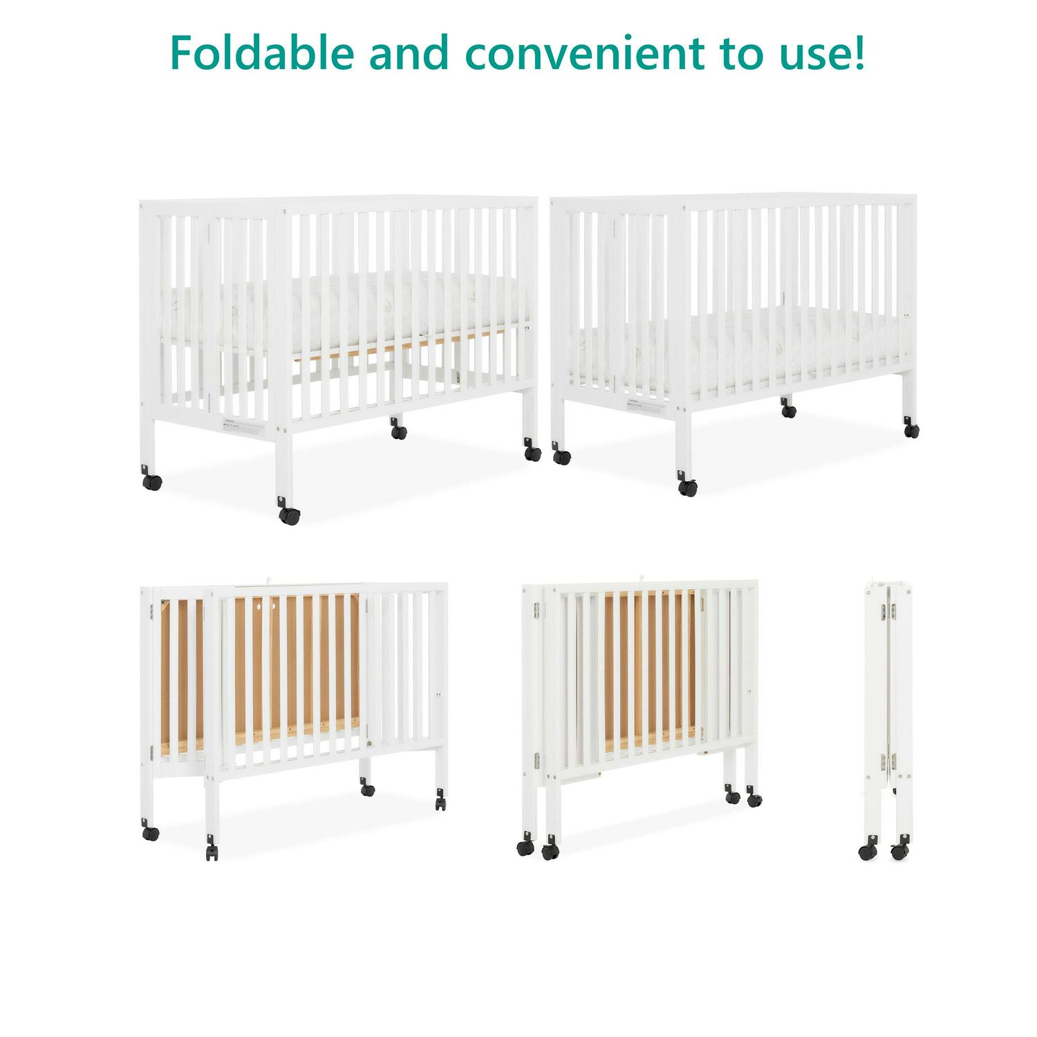Dream on Me Quinn Full - Size Folding Crib. Removable Wheels. Modern Nursey. Adjustable Mattress Support - Product image 6