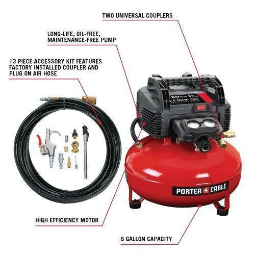 2025 Air Compressor, 6 Gallon, Pancake, Oil Free (C2002) -