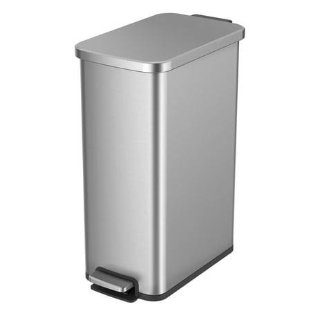 Better Homes & Gardens 13.2 Gallon Slim Trash Can, Stainless Steel Kitchen Step Trash Can - Product image 1
