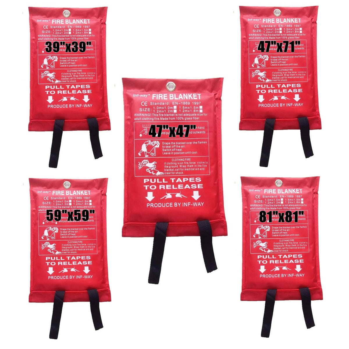 Inf-way Fire Blanket for Home, Fiberglass Fire Suppression Blanket for Kitchen - Product image 1