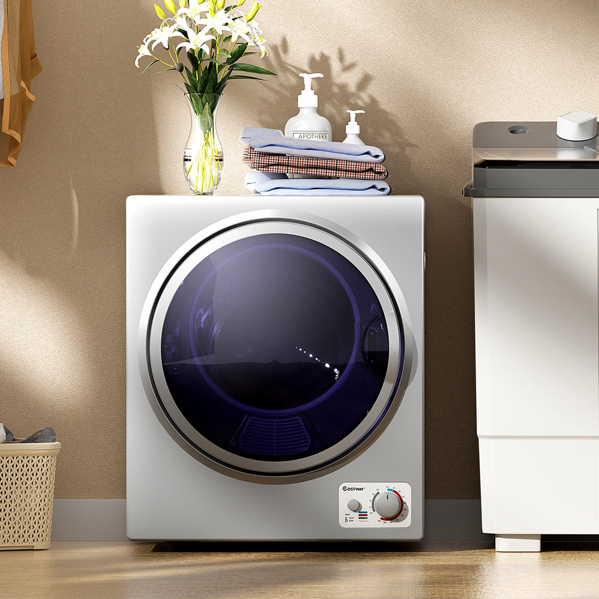 Costway Electric Tumble Compact Laundry Dryer Stainless Steel Wall Mounted 1.5 Cu .ft - Product image 12